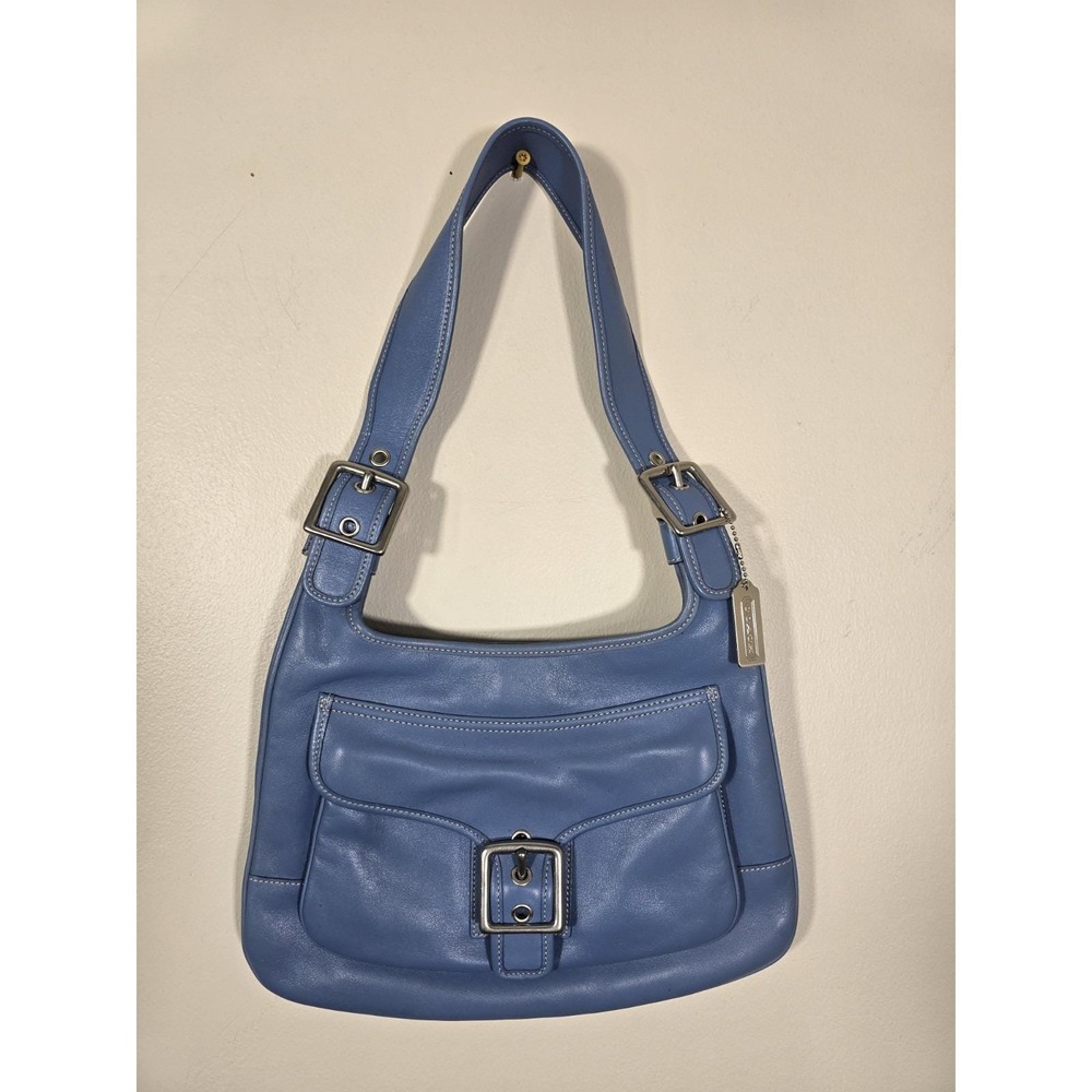 Coach Vintage Legacy Flap Bag 9340 Light Blue Leather Shoulder Hobo Bag NWOT